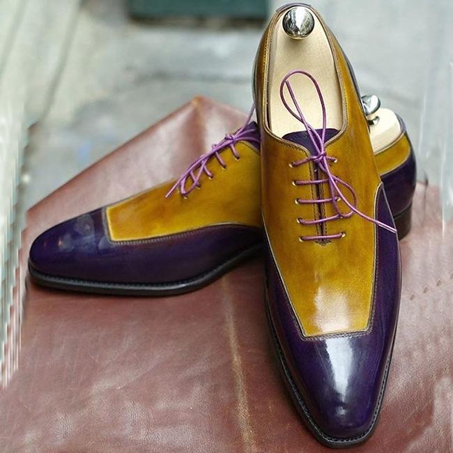 dress shoes with colored laces