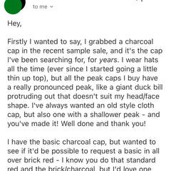 Customer review of a Charcoal Basic Cap from The Capalog
