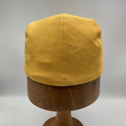 Back view of mustard yellow denim basic cap
