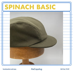 Spinach dark green four panel cap