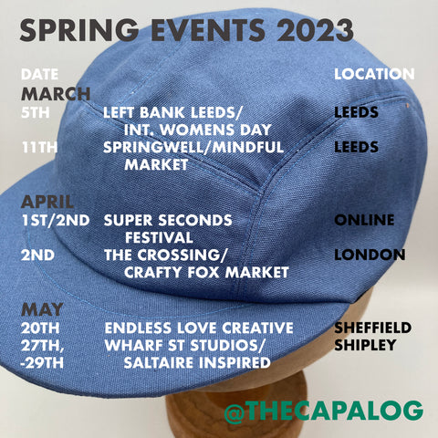 Spring events calendar poster for the capalog 2023