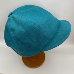 Teal cloche cap made from denim