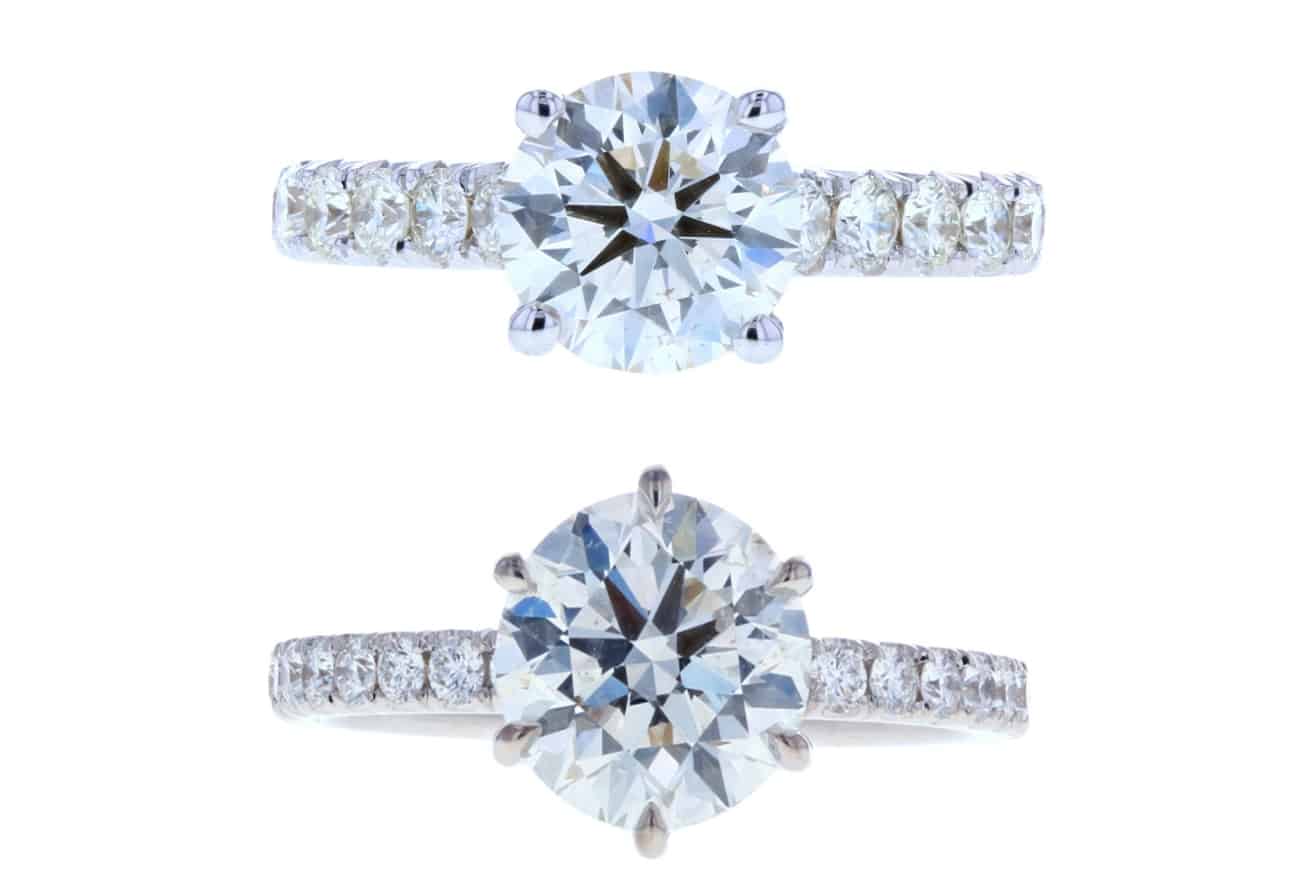 six prong engagement ring vs four prong engagement ring