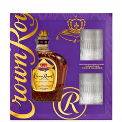 Crown Royal Canadian Whisky With Two Glasses