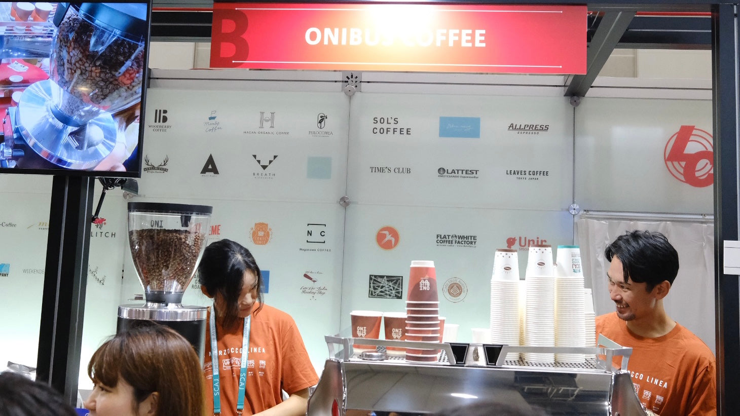 マルゾッコブースで、ONIBS COFFEEゲストバリスタ