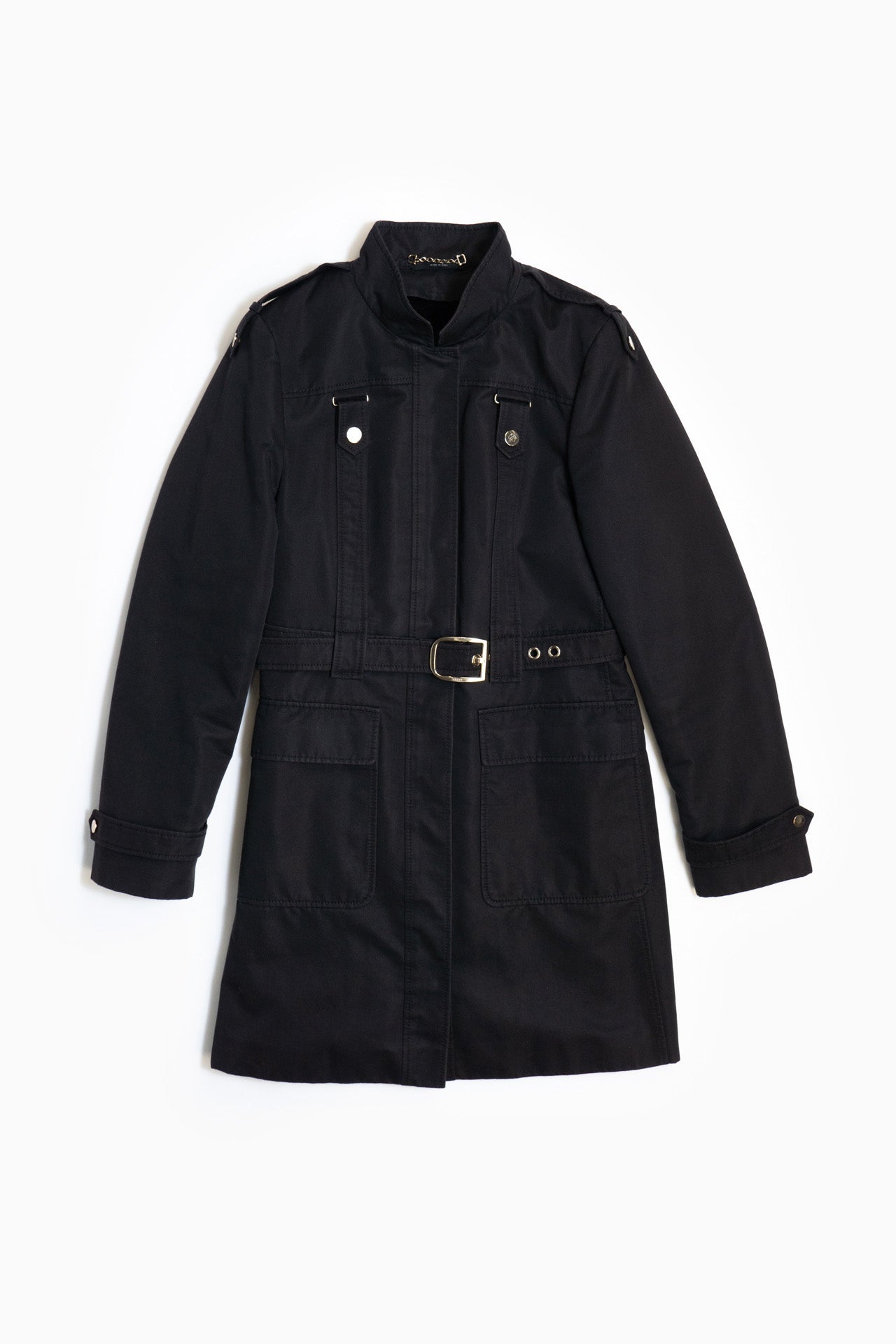 image of Gucci Black Long Coat With Belt