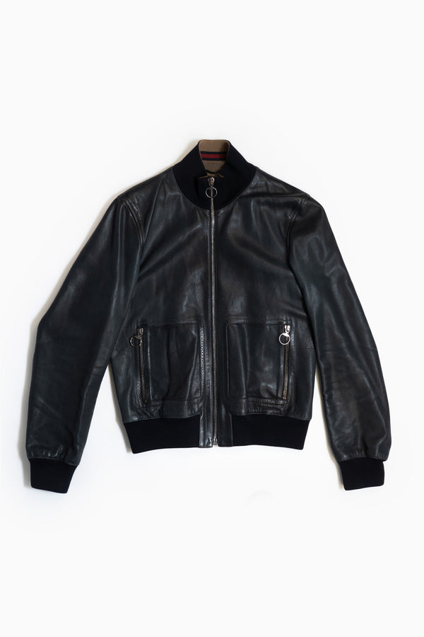 GUCCI 451121 Kingsnake Nylon Blouson Black Size 52 Apparel Jacket