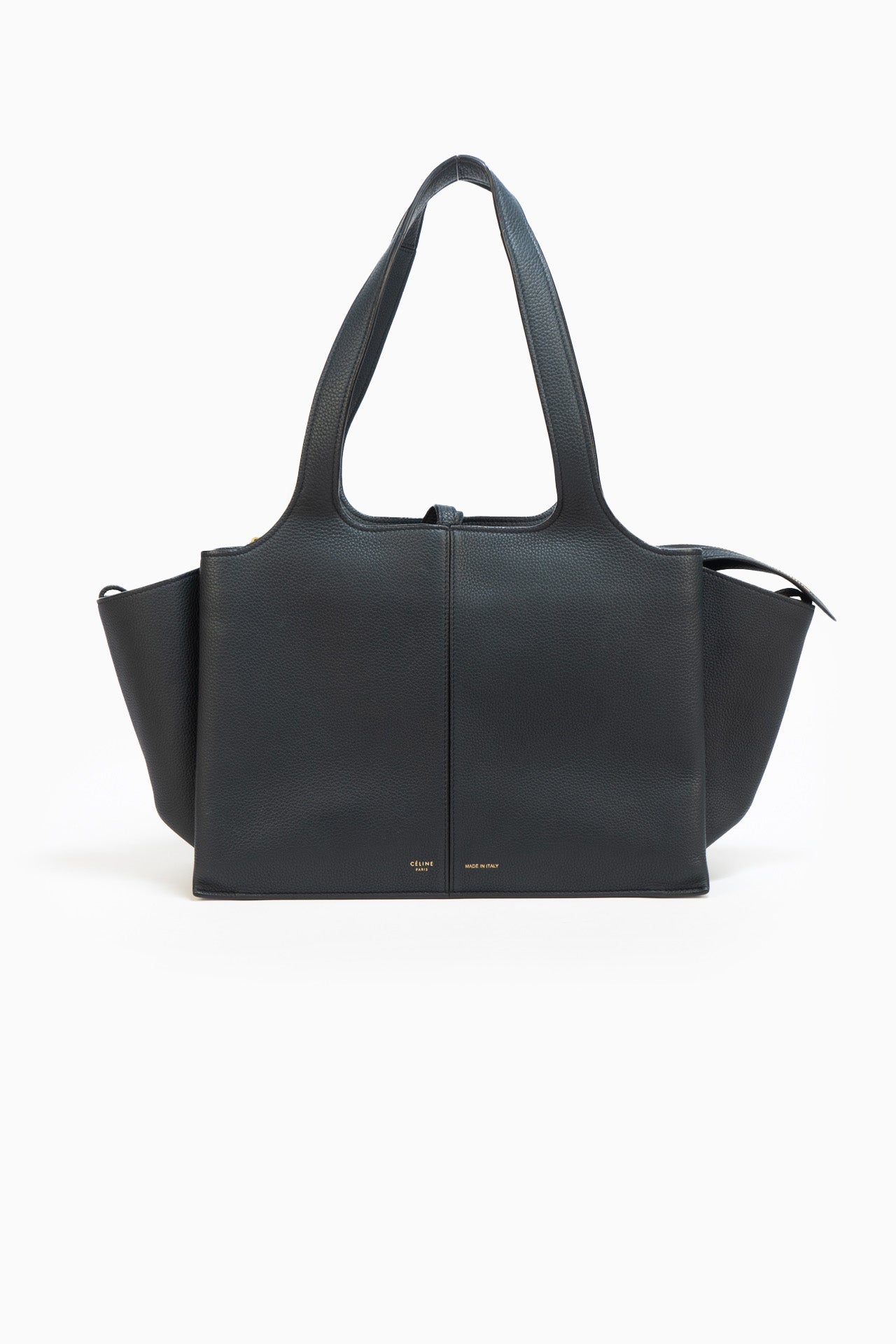 image of Celine Tri-Fold Leather Bag In Navy