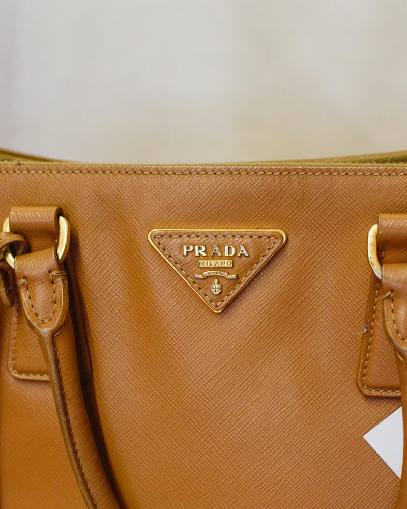 Prada Galleria Saffiano Leather Handbag in Camel