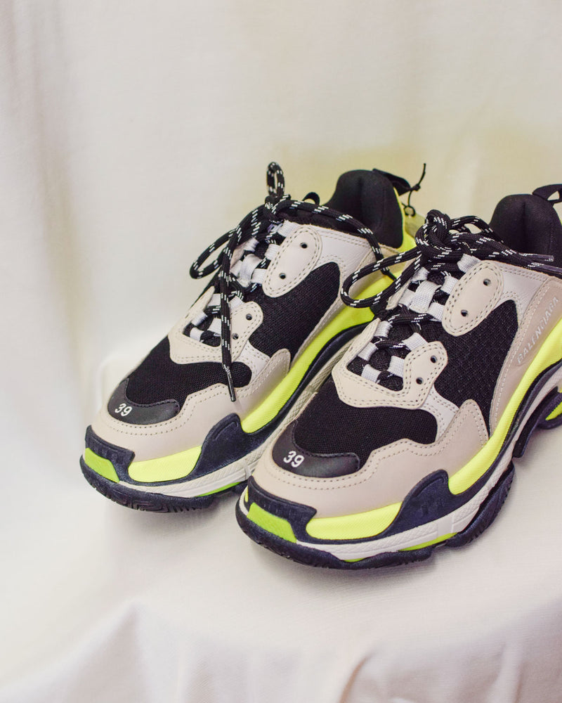 Kids  Triple S Sneaker in Fluo Yellow  Balenciaga US