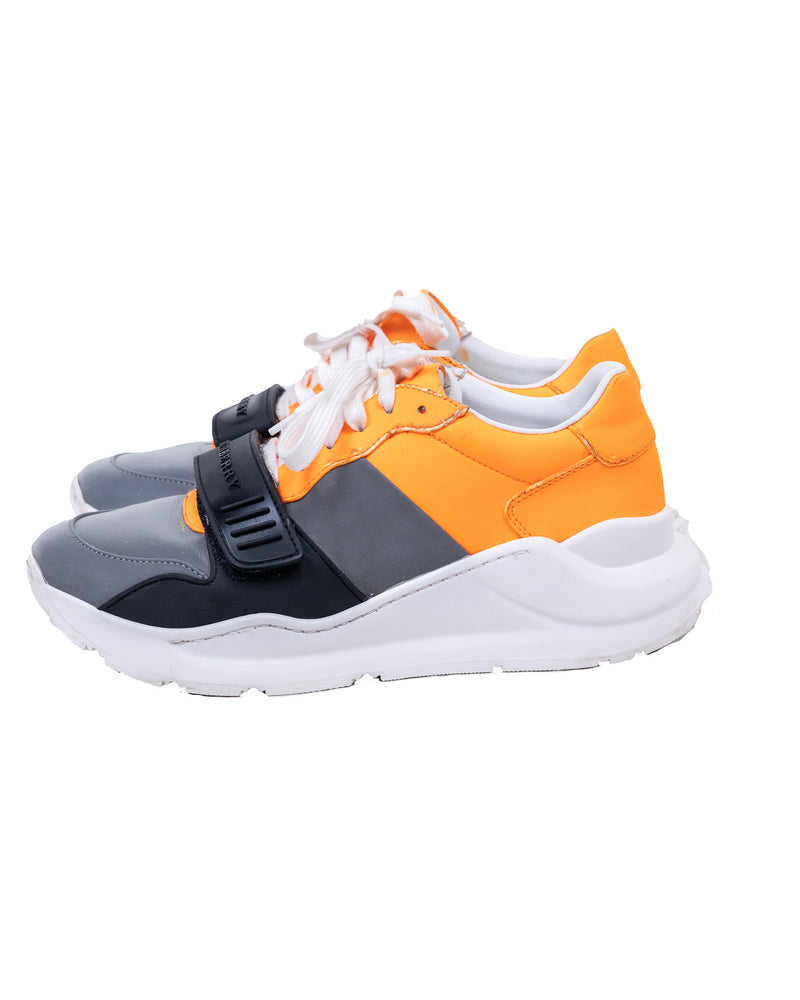 Burberry Low Mix Sneakers Orange Neon with box - size 38