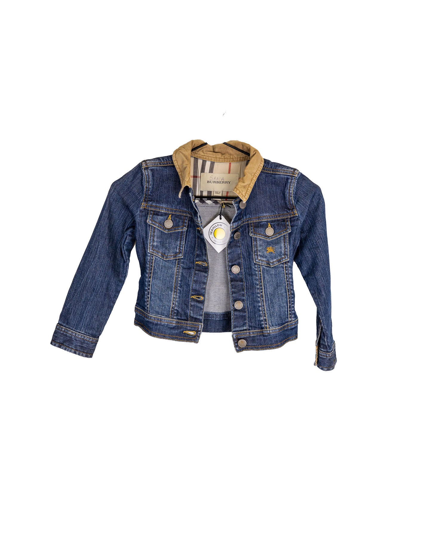 Burberry Denim Jacket With Corduroy Collar