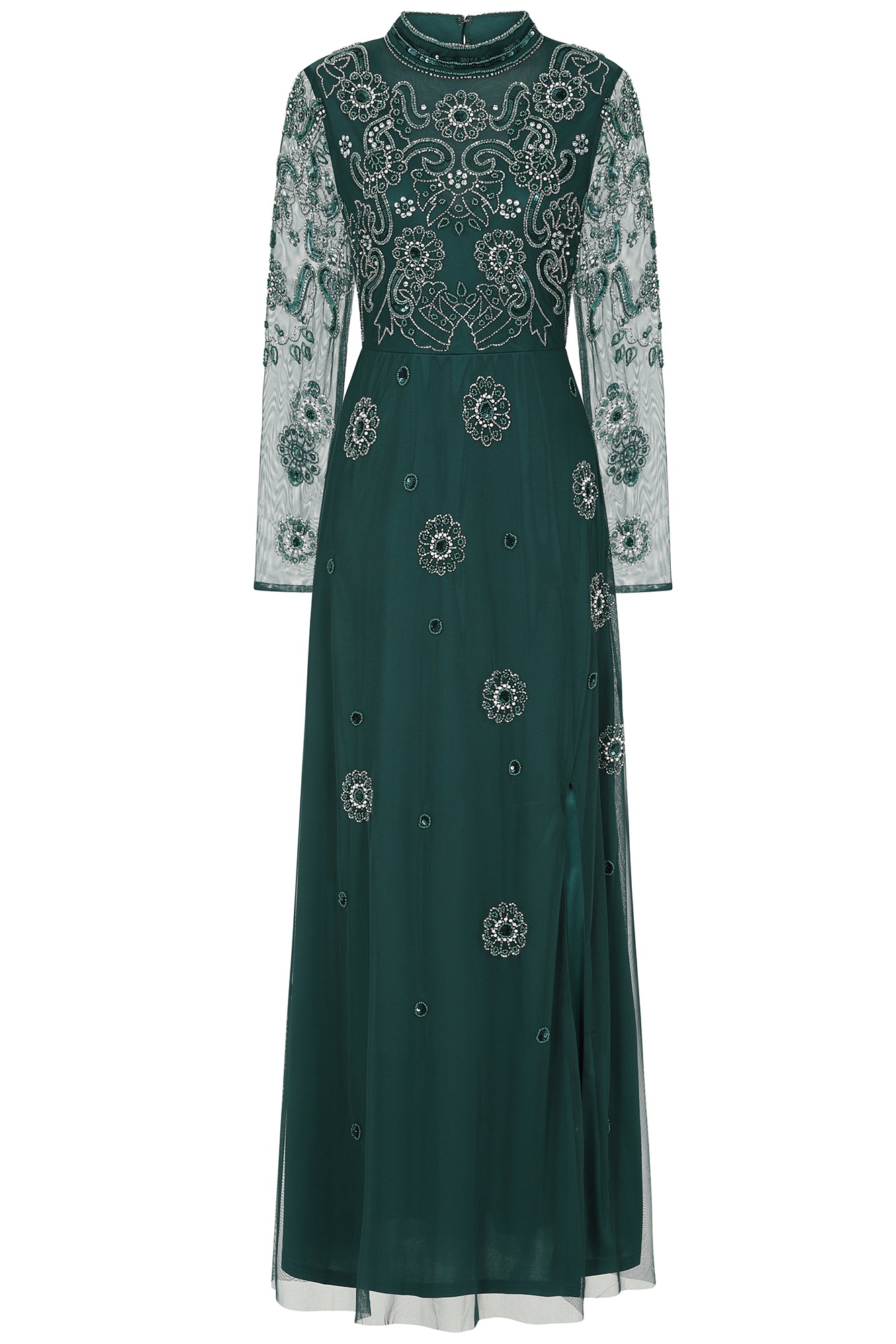 Sabina Green Embellished Maxi Dress 2