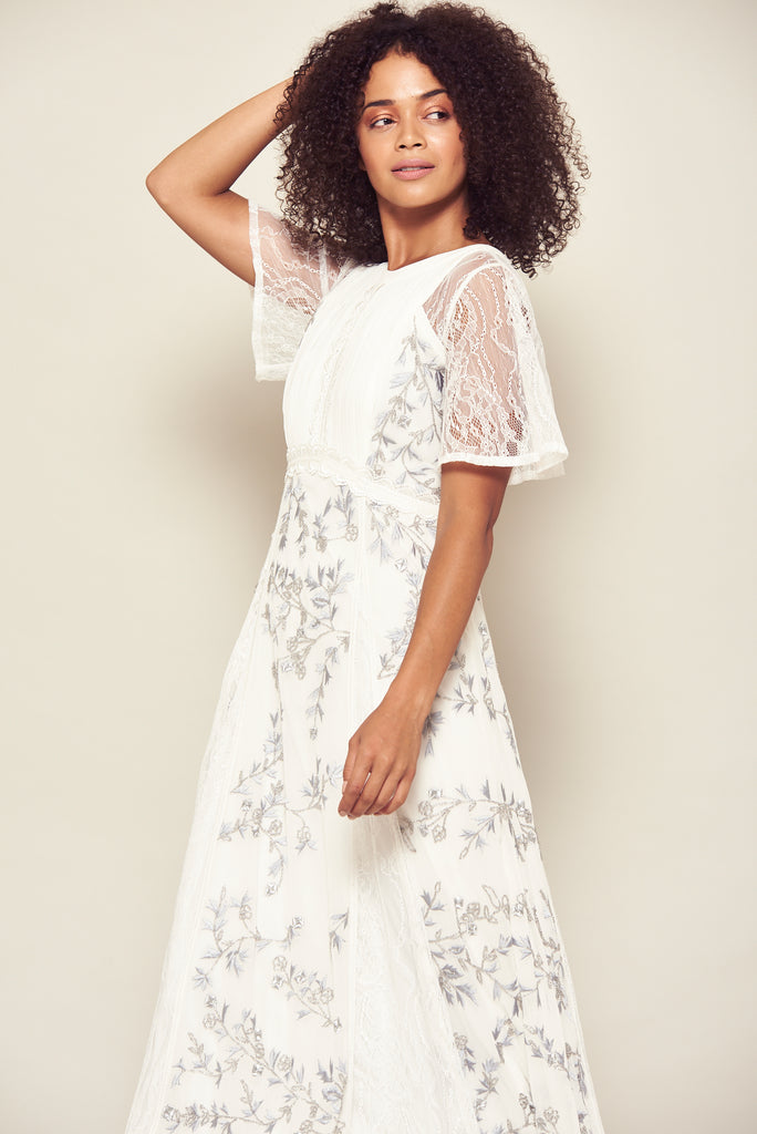 Jasmine Short Sleeved Embroidered Maxi 