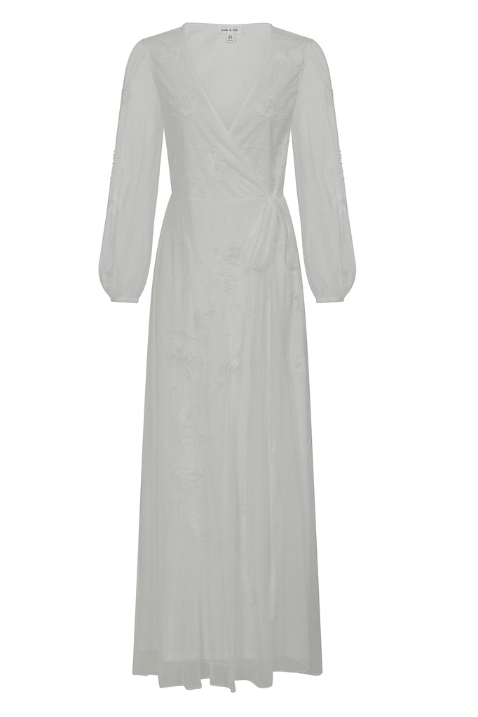 ivory wrap maxi dress