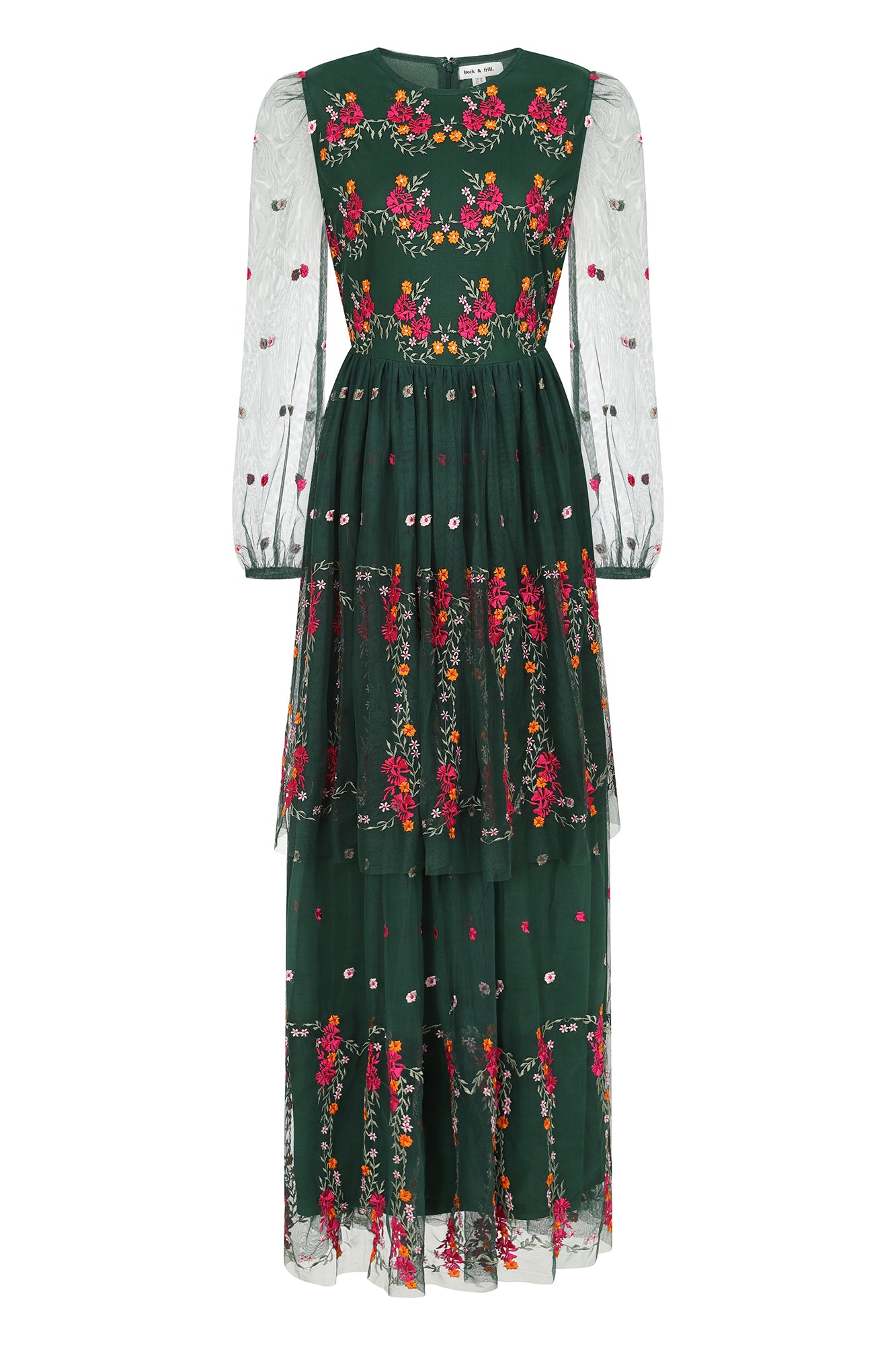 Juniper Floral Embroidered Maxi Dress – Frock and Frill