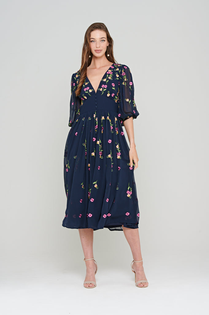 Veronne Floral Embroidered Dress – Frock and Frill