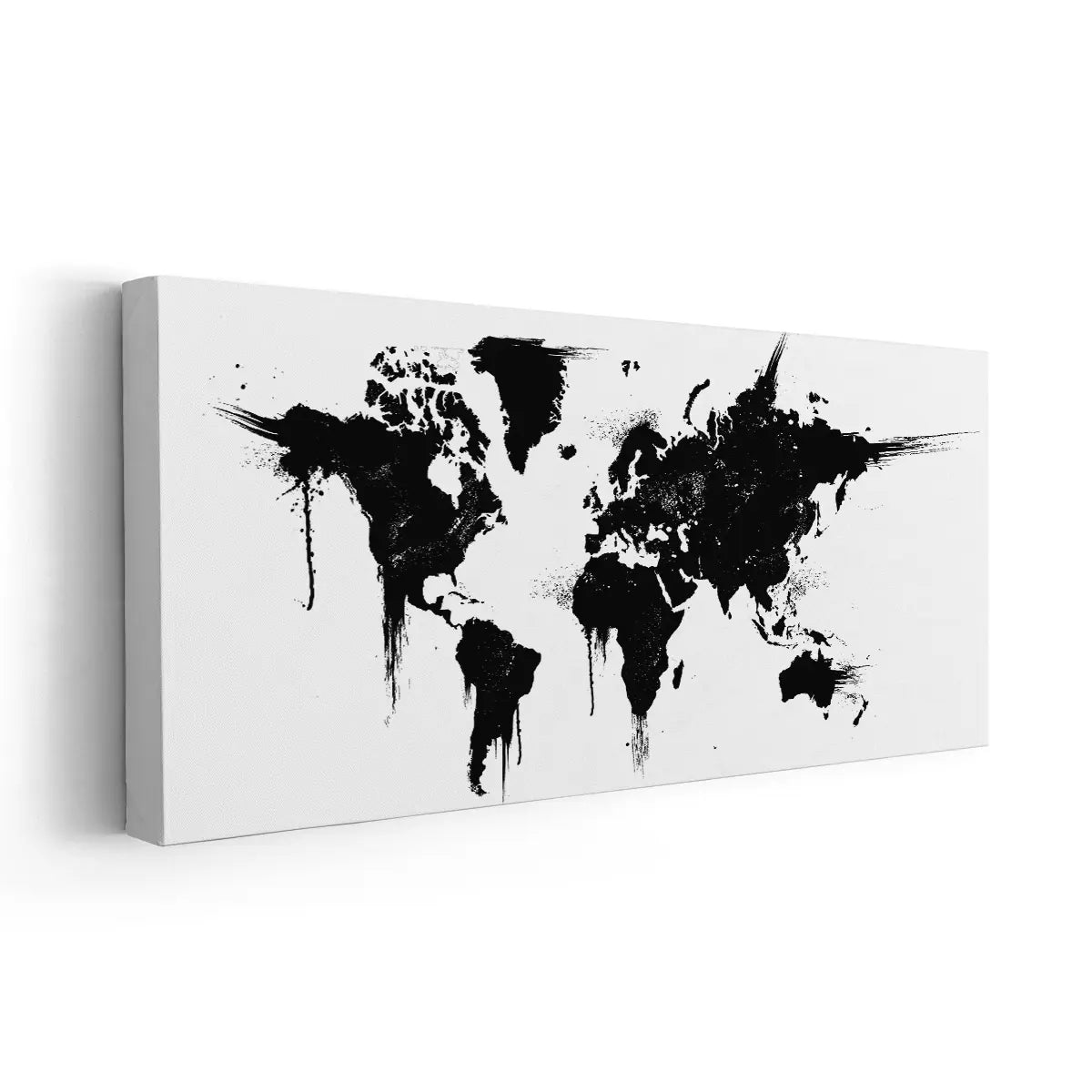 Black Wood World Map Canvas Wall Art Set l Stunning Canvas Prints