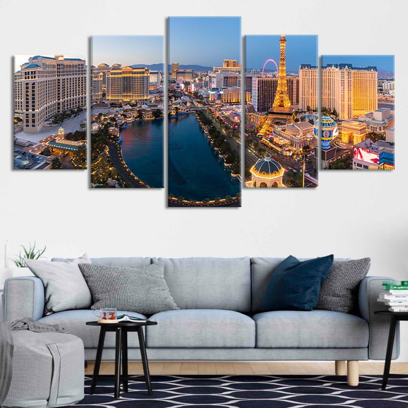 Las Vegas Trip Canvas Painting - 5 Panel Canvas Large Wall Art For Liv -  Ducicanvas