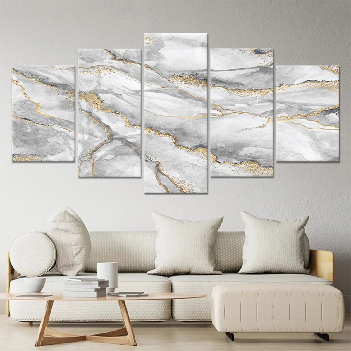 White Marble Pattern Wall Art Multi Panel Canvas | Stunning Canvas