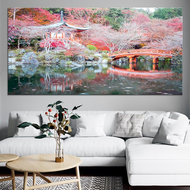 Japan Red Maple Tree Canvas Wall Art Set l by Stunning Canvas Prints