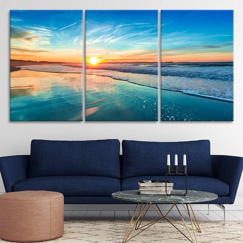 Relax Sunset On The Canvas Canvas by Stunning l Art Prints Lake Wall