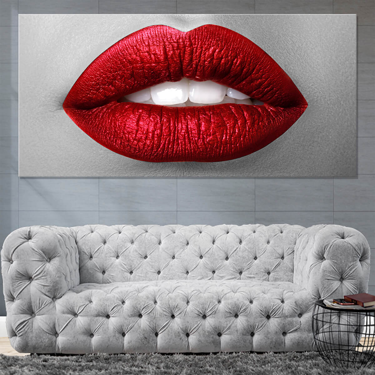 ❤️ Louis Vuitton painting lips lipstick purple canvas print lv1