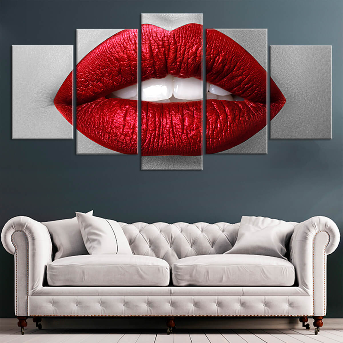 ❤️ Louis Vuitton painting lips lipstick purple canvas print lv4