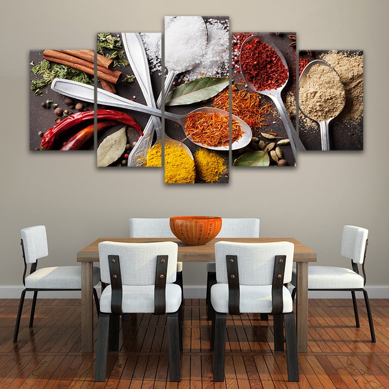 Colorful Pasta Wall Decor, Restaurant Decor, Kitchen Decor, Food Multi  Panel, Canvas Set, Split Art, Trendy Wall Decor, Kitchen Canvas Art 