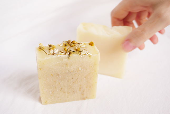 natural, organic tallow soap, chamomile and oat soap, handmade handcrafted soap, beautiful soap, cold processed