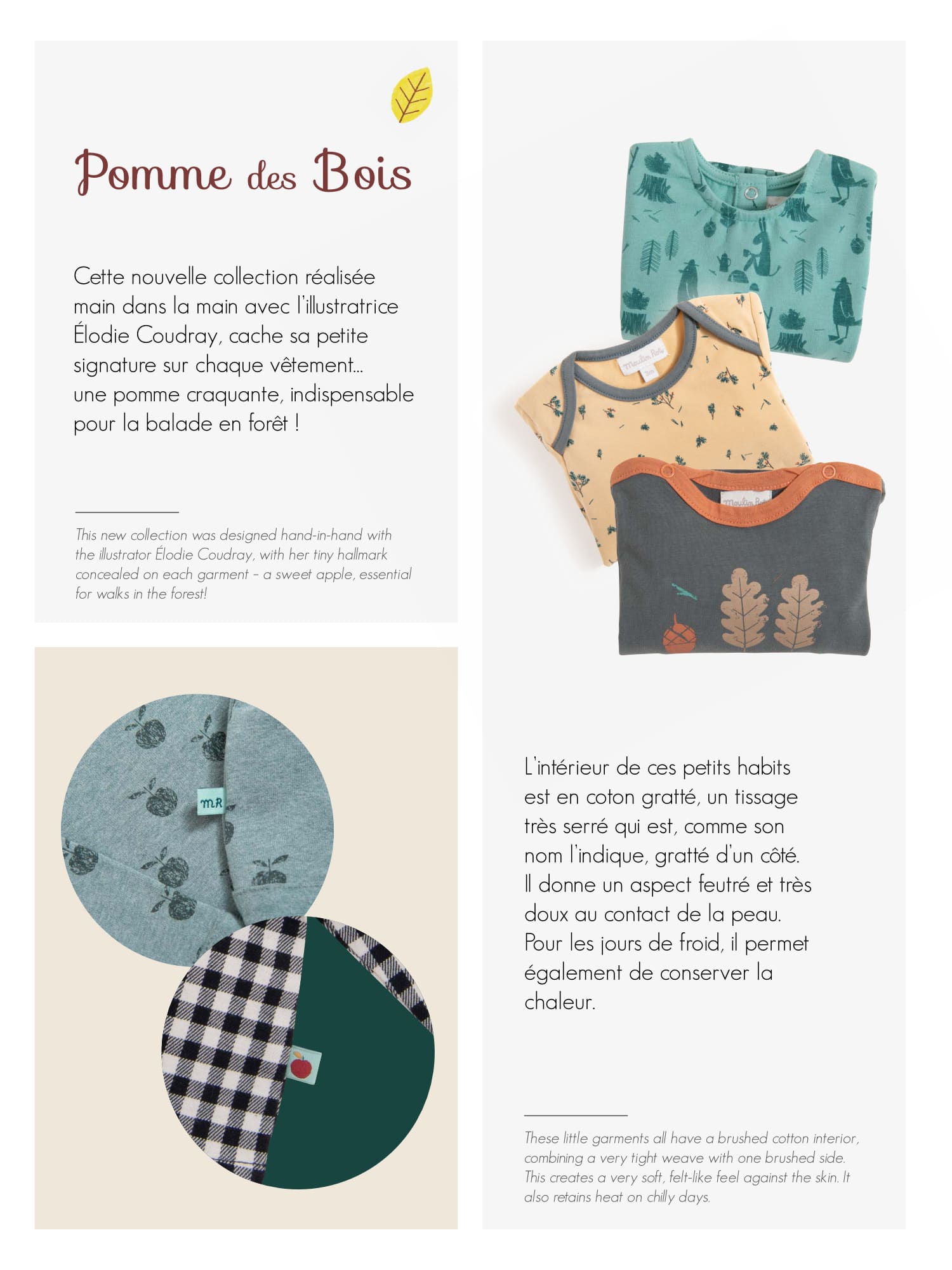 Catalogo abbigliamento moulin roty autunno inverno 2021 online pomme des Bois Pipi e Pupu 