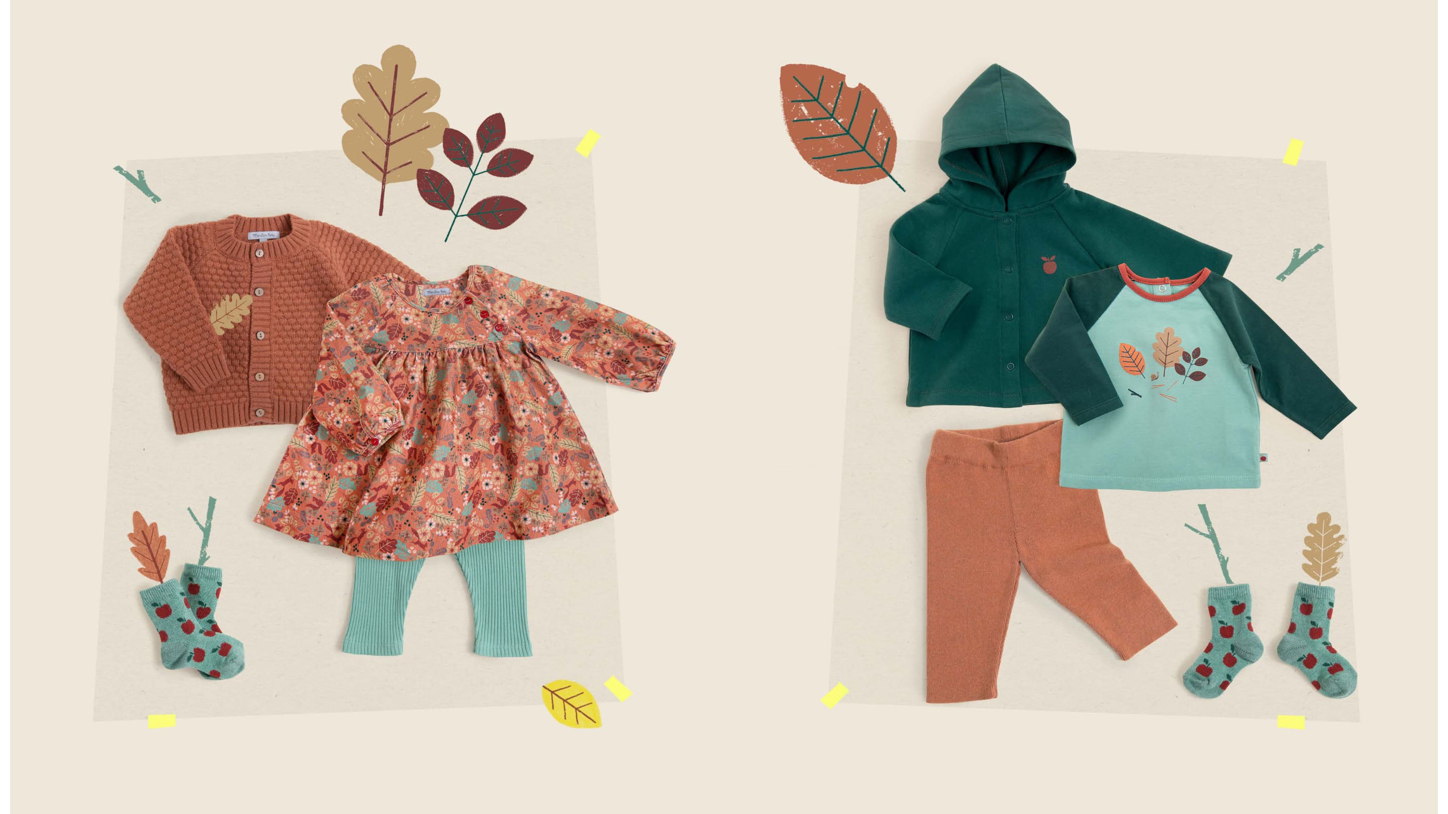 Nuova collezione abbigliamento moulin roty completo bambina e bambino