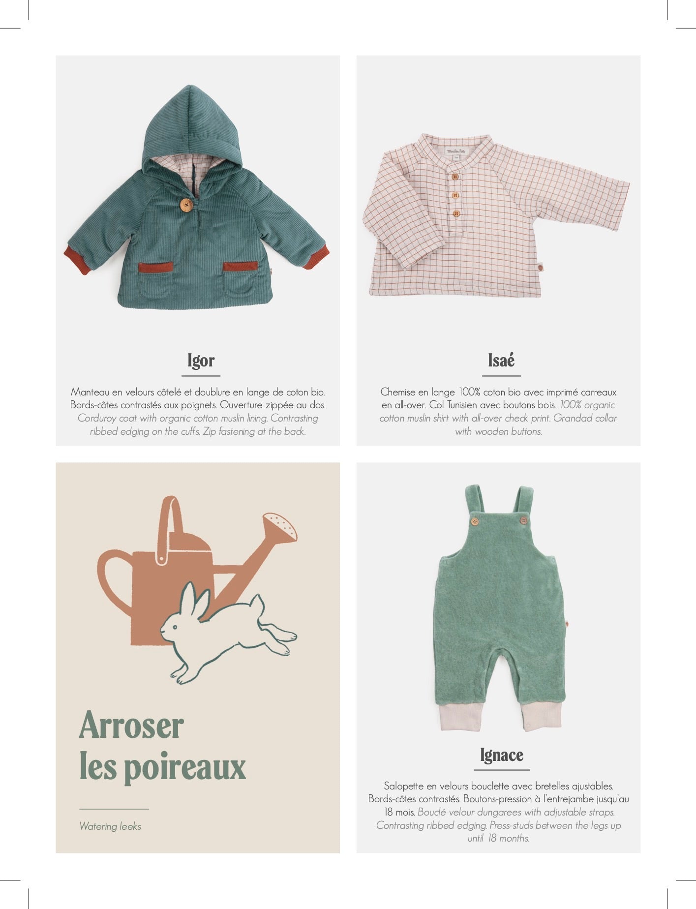 Catalogo Abbigliamento Moulin Roty Autunno Inverno Trois Petits Lapins 2023 per bambini