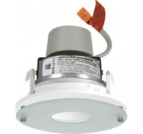 ELCO Lighting E412R0827W Cedar System 4 inch LED Module & Driver with Drop Glass Trim 850 Lumens White Finish 2700K