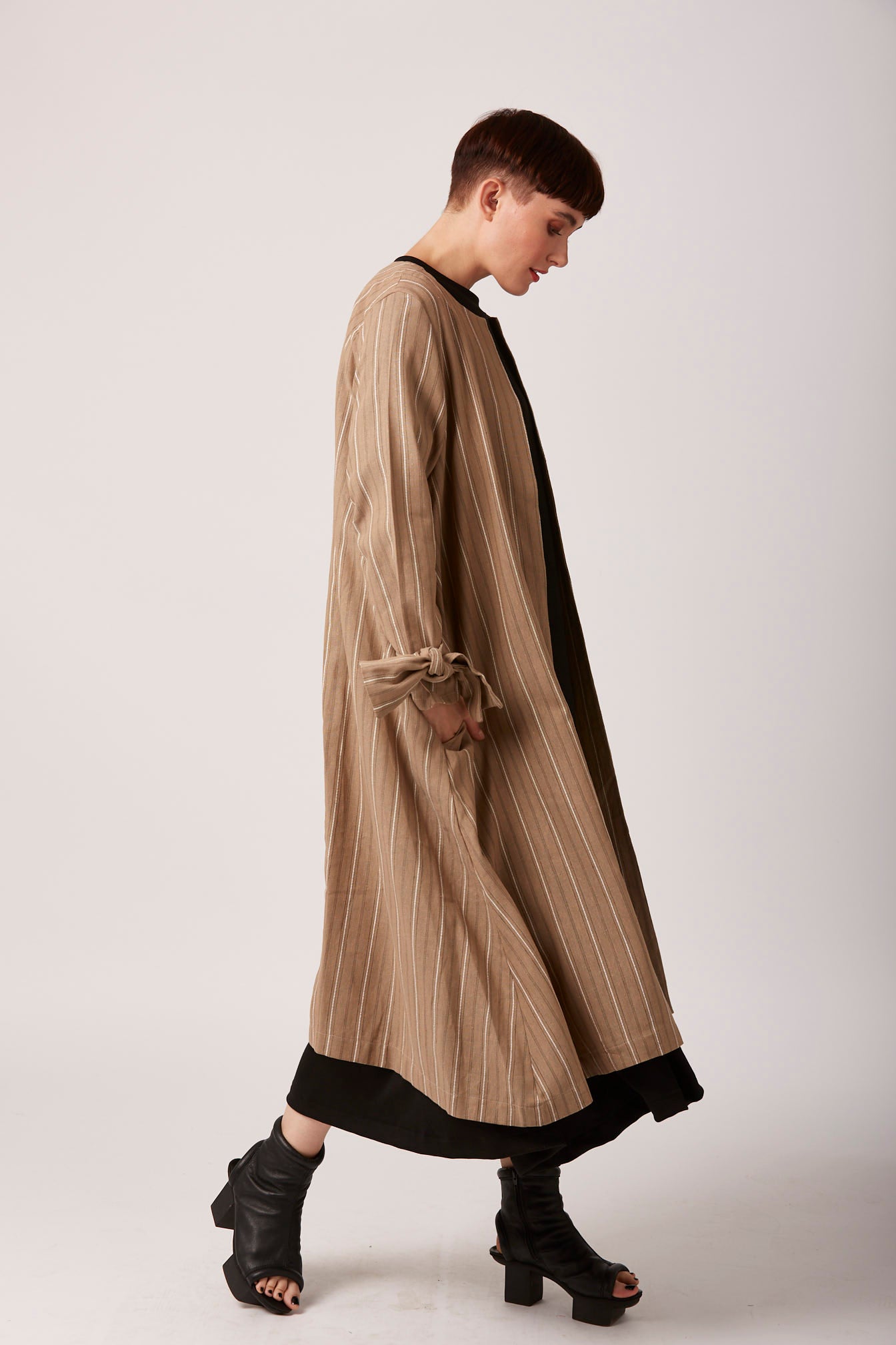 Striped Linen Duster Coat – REW