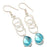 Blue Topaz Gemstone Handmade Jewelry Earring 2.5 Inches RJ3206