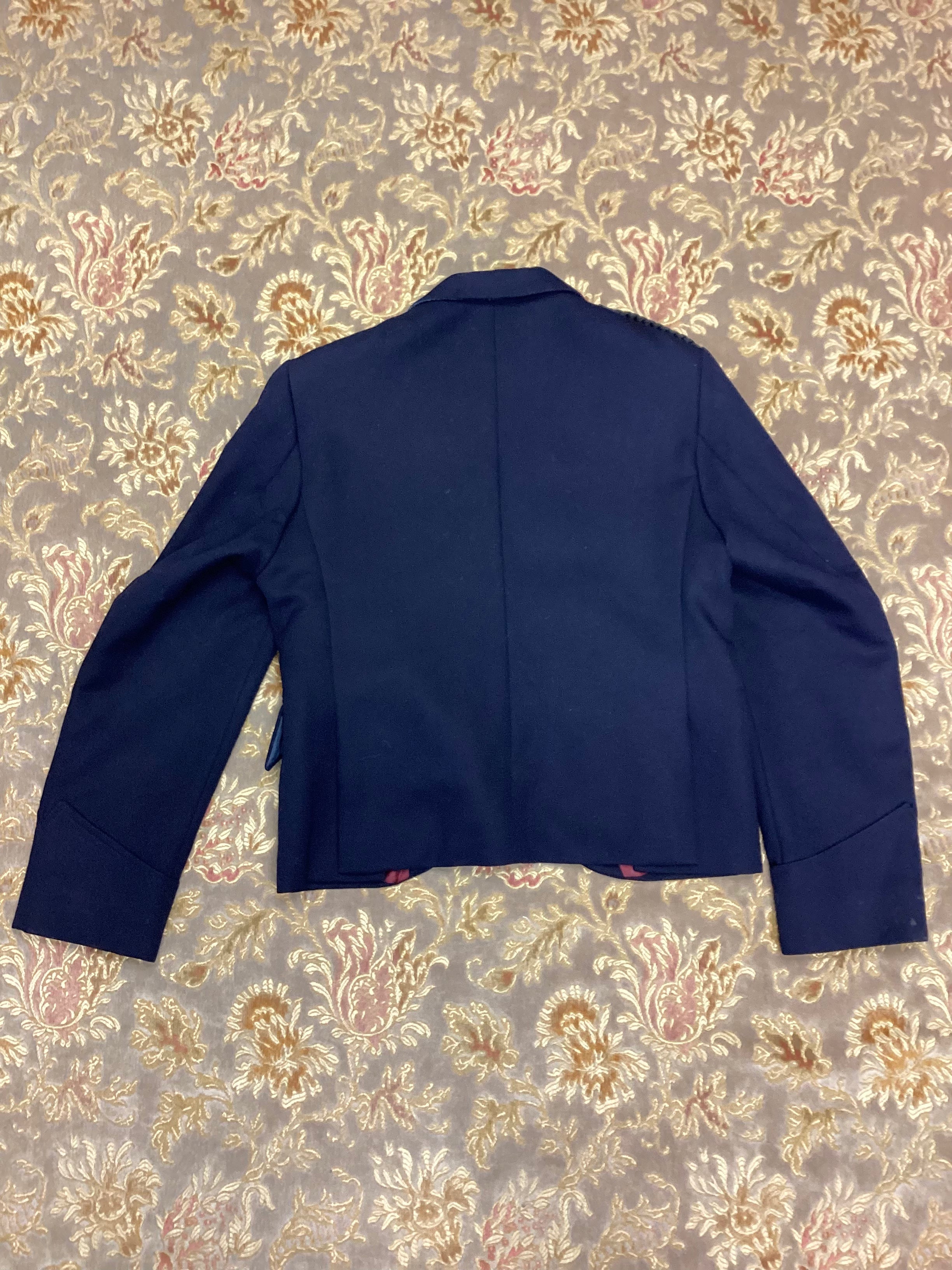 Scott Blair Navy Blue 100% Wool Argyle Kilt Jacket and Waistcoat Size M/L