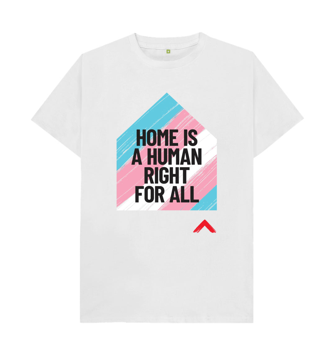 Home is a Human Right for All White T-shirt - Shop for Shelter product image