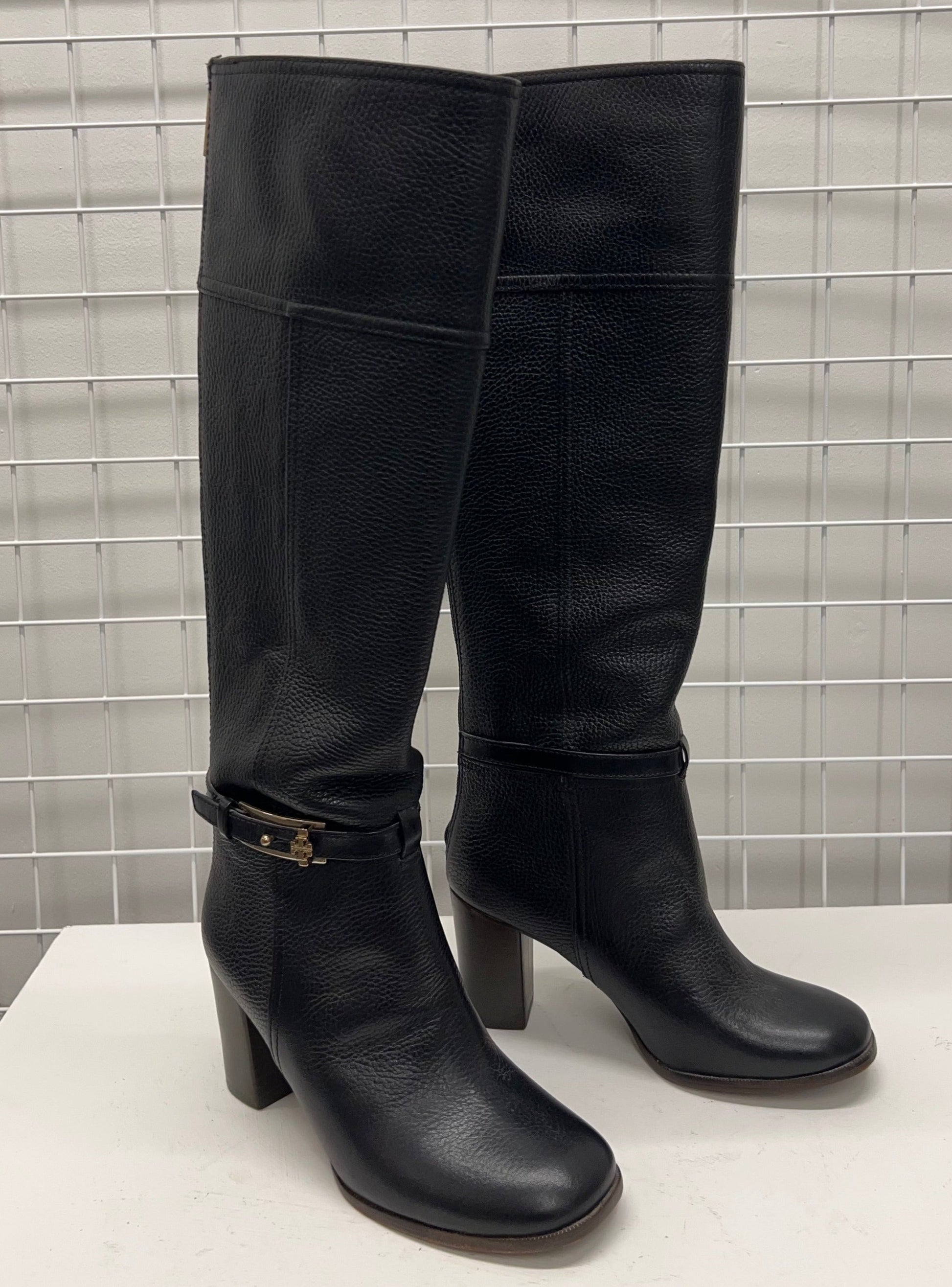 Tory Burch Leather Knee High Black Boots Heel (Very Good) (Size 4 UK / –  Shop for Shelter