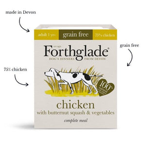 Forthglade Complete Meal Grain Free Chicken with butternut squash & Vegetables natural wet dog food (18x395g)