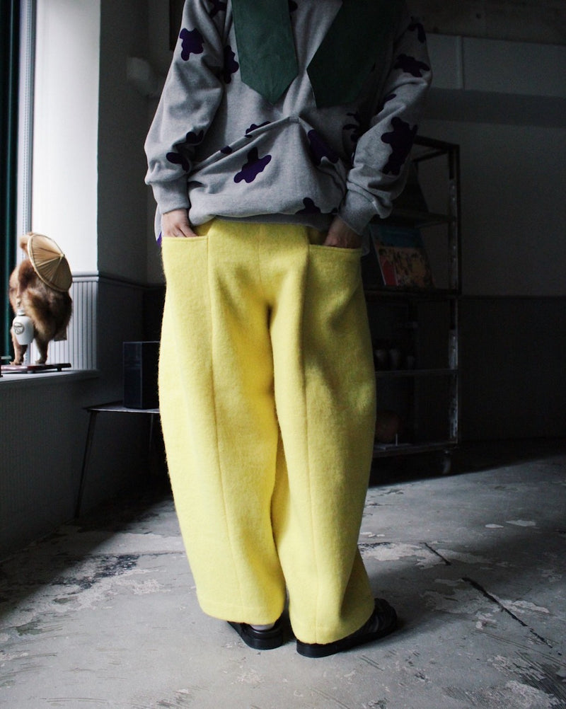 RANDY 22AW Lech wide pants Yellow サイズ2３枚目正面裾部分