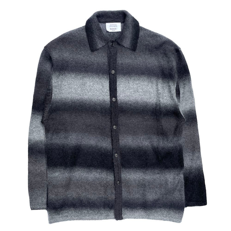 BASICKS ベーシックス SHADOW STRIPE KNIT SHIRT (S3-0803) Blackxgray