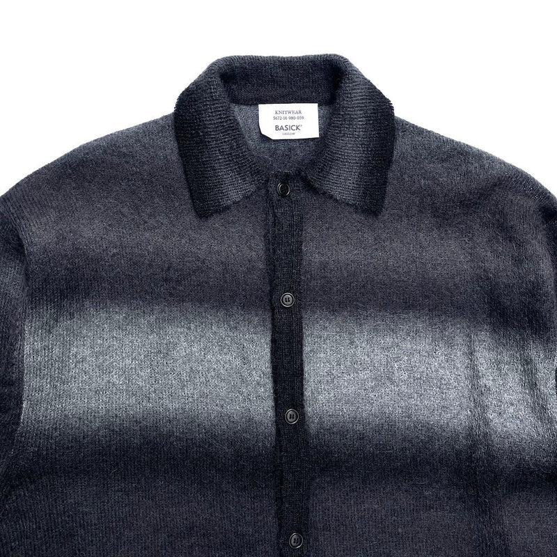 BASICKS ベーシックス SHADOW STRIPE KNIT SHIRT (S3-0803) Blackxgray