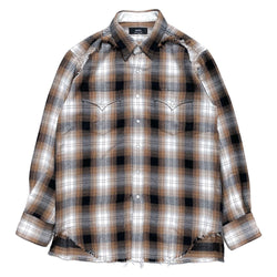 ensou. エンソウ BROKEN WESTERN SHIRT (BROKEN WESTERN SHIRT) Brown