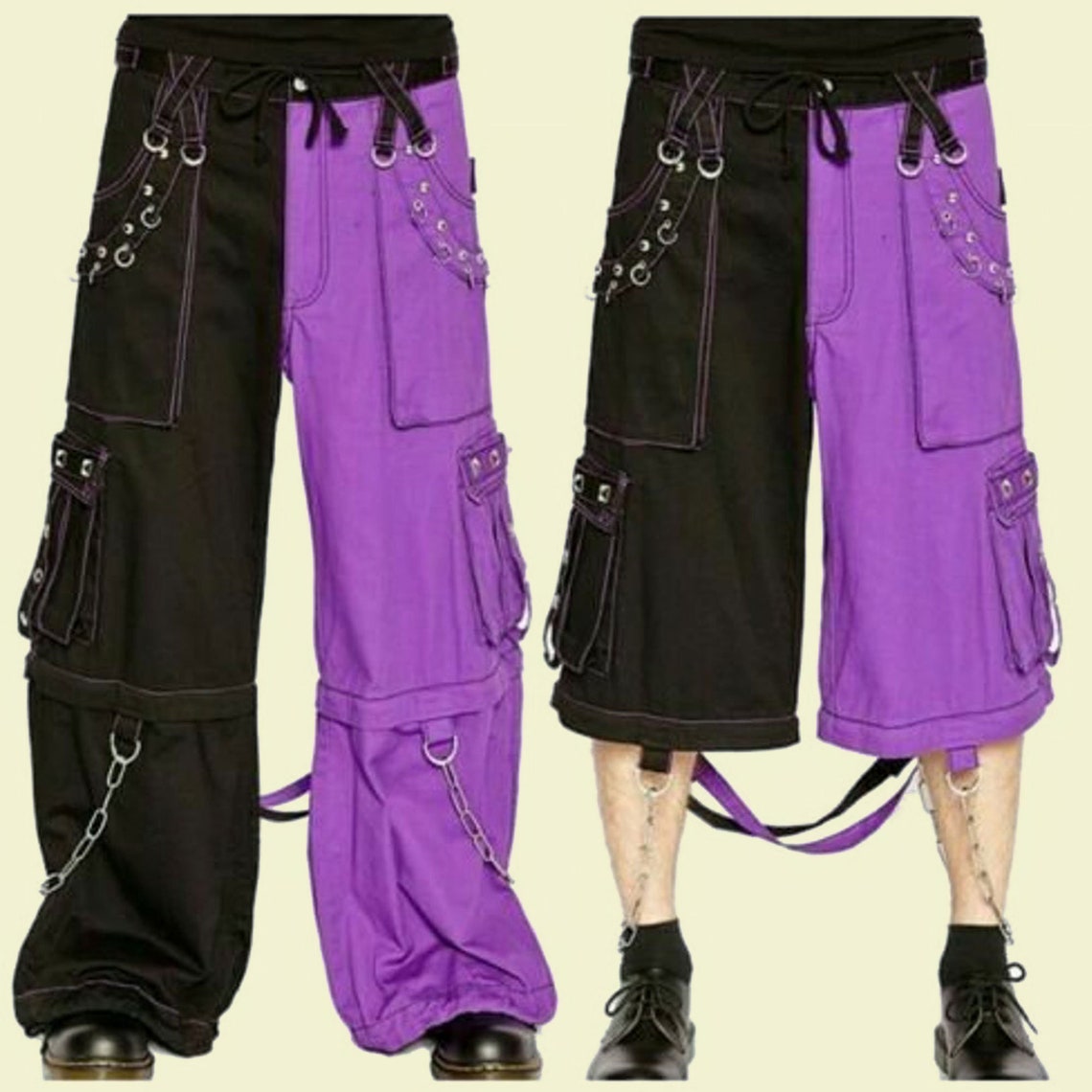 Electro Bondage Rave Men Gothic Cyber Chain Goth Jeans Punk Rock Pant