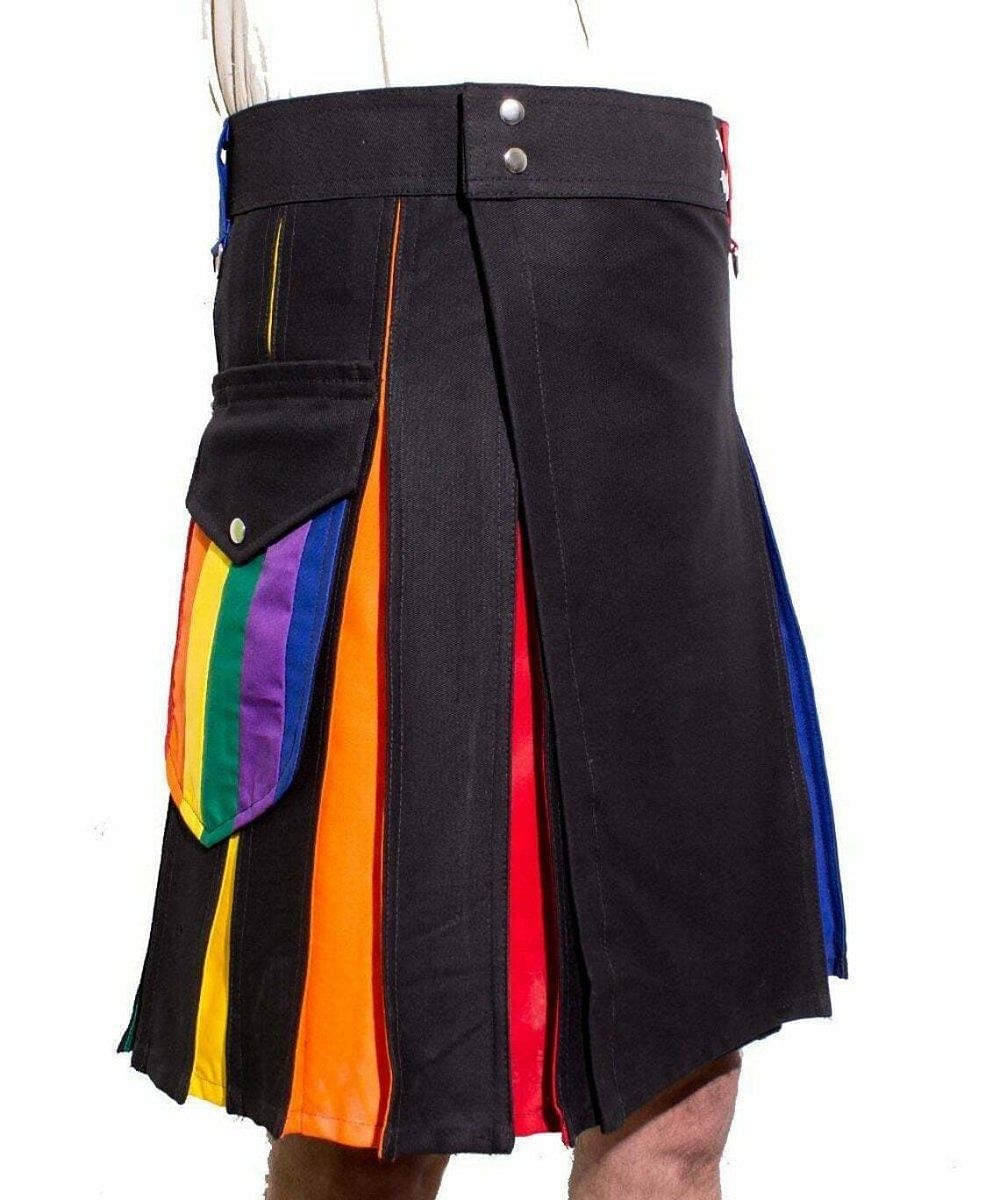 Scottish Rainbow Utility Hybrid Kilt Pride Kilt – Kilts Boutique