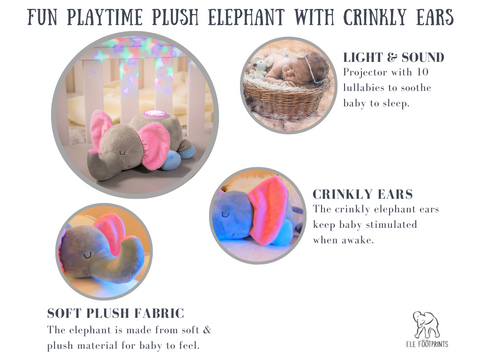 Soothing Sleep Elephant - With Starlight Projector Light