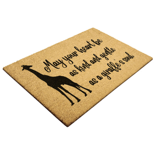 Welcome Home with our Whimsy Giraffe Coir Mat, Functional Front