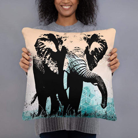 African Elephant Pillow - the Elephant and the Cubes