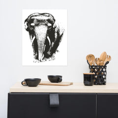 dramatic elephant poster-black and white elephant_elefootprints_enhanced-matte-paper-poster-_in_-16x20